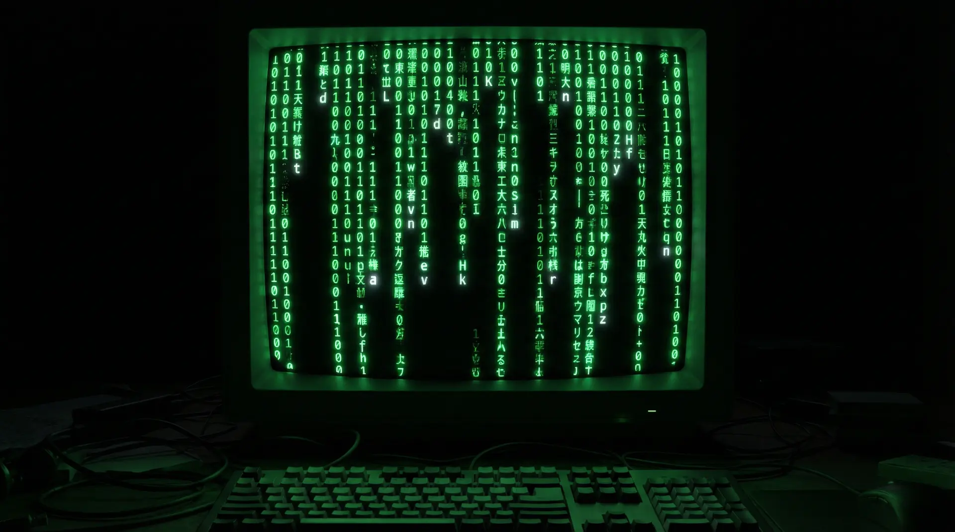 暗网禁区 矩阵代码雨终端背景